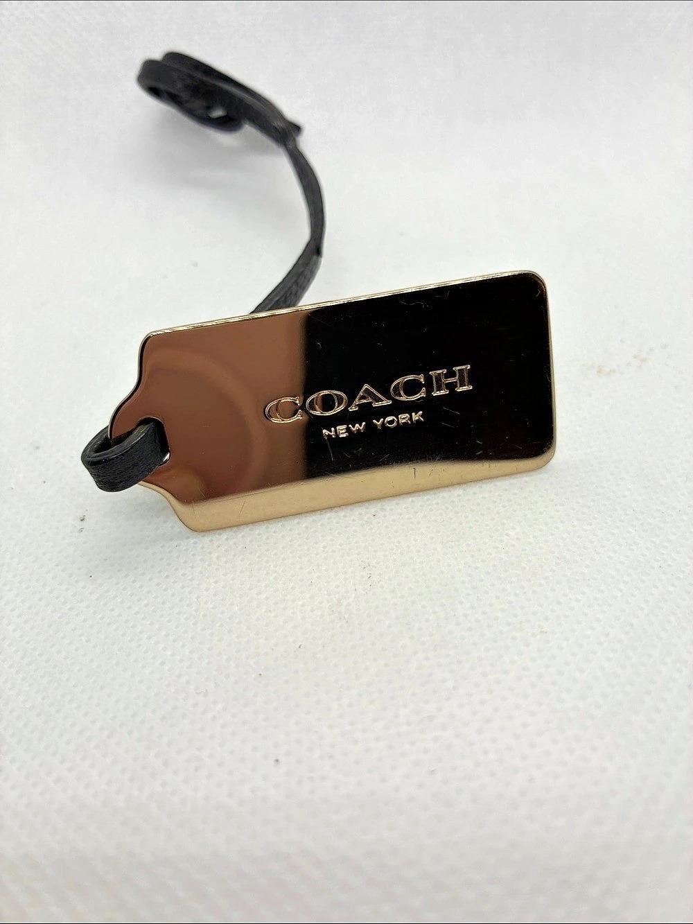 Coach Key Tag in Gold & Black
